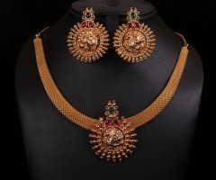 TPNS715- Temple Jewellery Necklace Set 